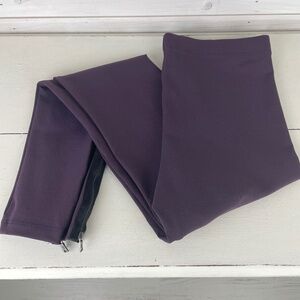 David Lerner Womens Purple Plum Stretch Leggings Zippered Ankles Size Medium